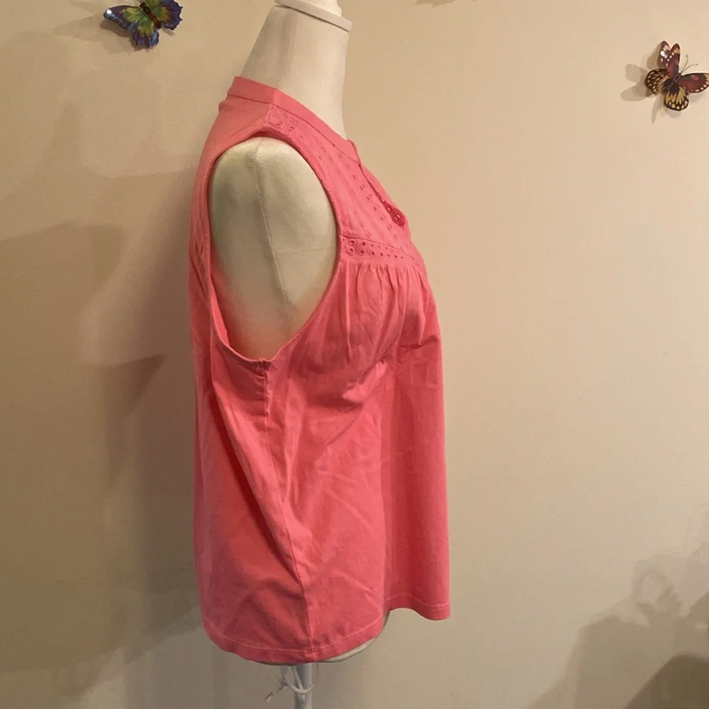 J Crew beautiful pink cotton sleeveless blouse size Medium